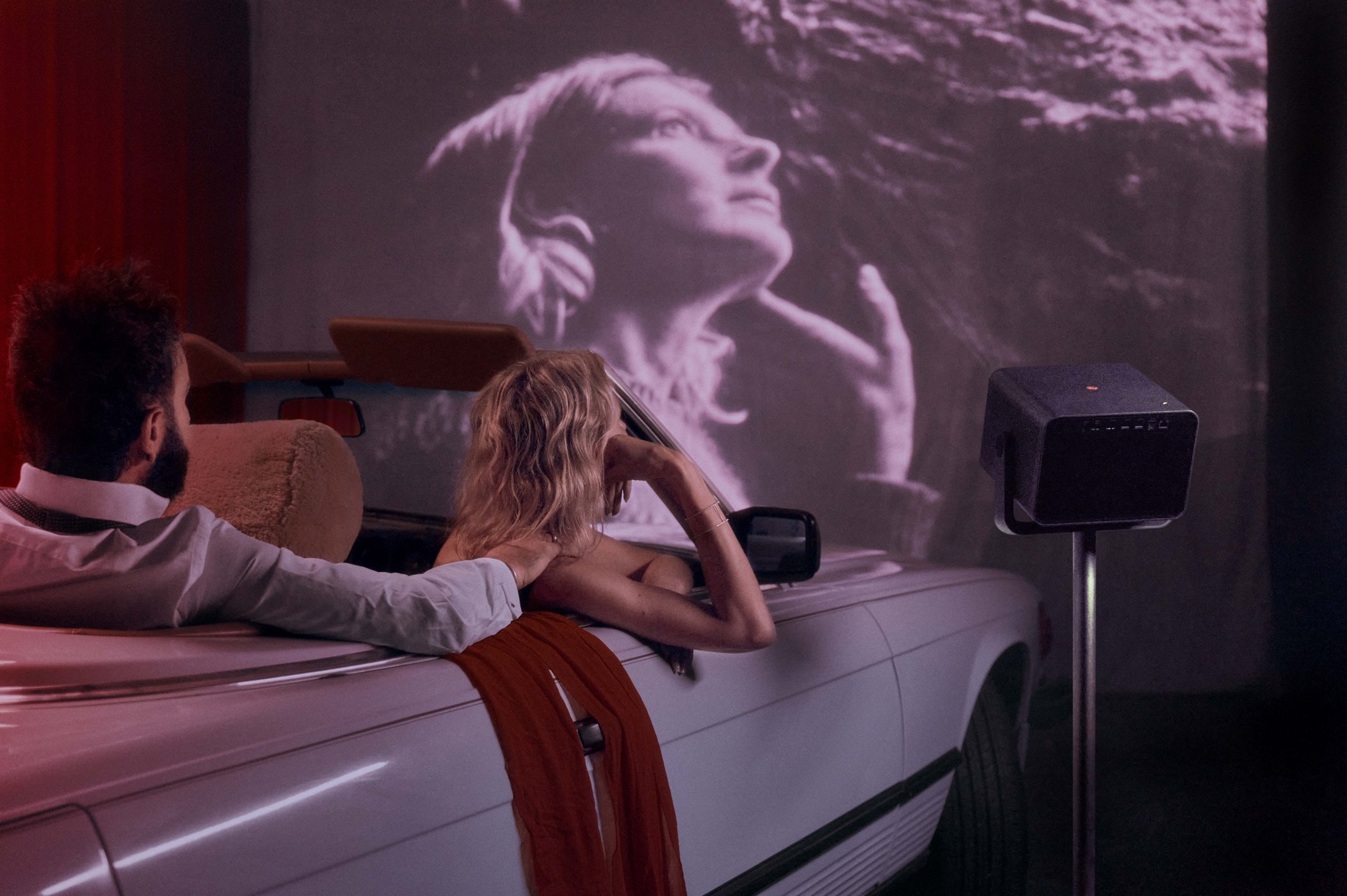 Atmosphäre Autokino mit Cabrio